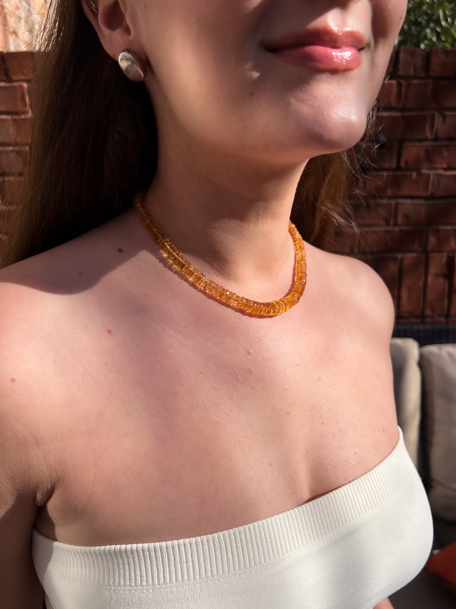 Citrine Heishi Necklace, AAA Grade