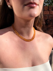 Citrine Heishi Necklace, AAA Grade