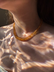 Citrine Heishi Necklace, AAA Grade
