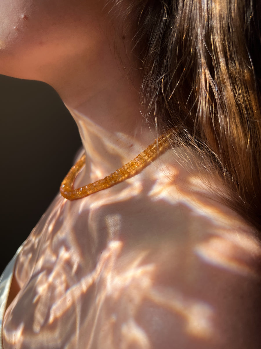 Citrine Heishi Necklace, AAA Grade