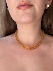 Citrine Heishi Necklace, AAA Grade