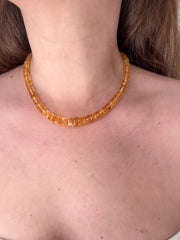 Citrine Heishi Necklace, AAA Grade