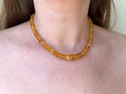 Citrine Heishi Necklace, AAA Grade