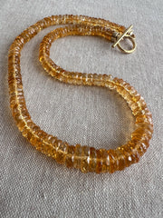 Citrine Heishi Necklace, AAA Grade