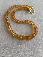 Citrine Heishi Necklace, AAA Grade