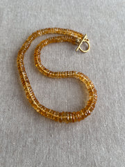 Citrine Heishi Necklace, AAA Grade