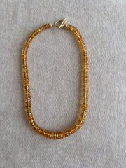 Citrine Heishi Necklace, AAA Grade