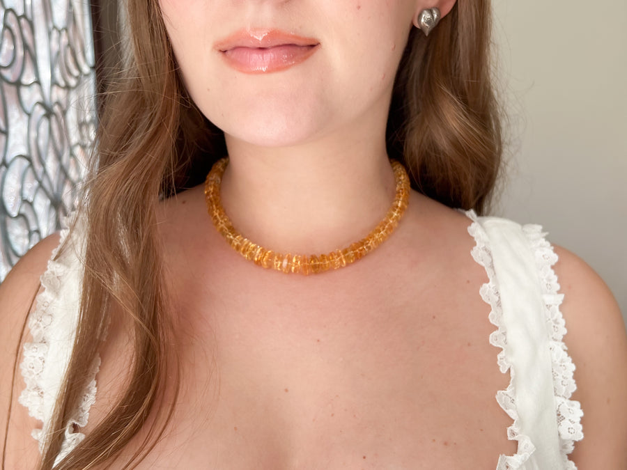 Citrine Bolts Choker, Fine Gemstone Jewelry