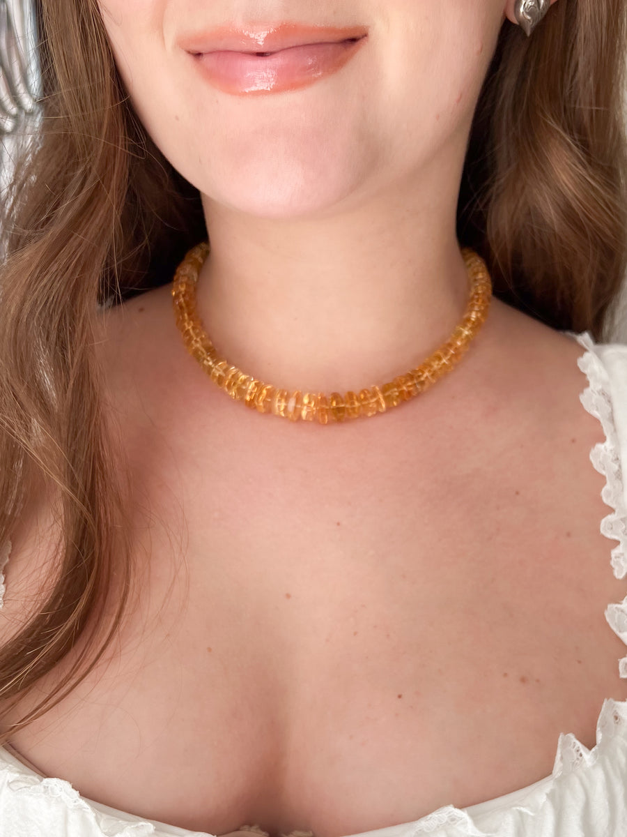 Citrine Bolts Choker, Fine Gemstone Jewelry