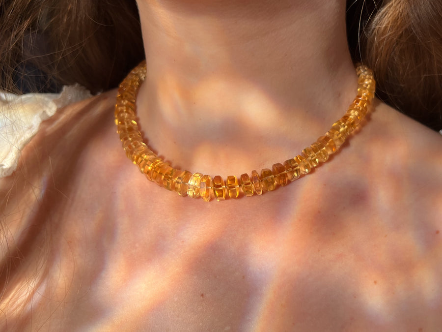 Citrine Bolts Choker, Fine Gemstone Jewelry