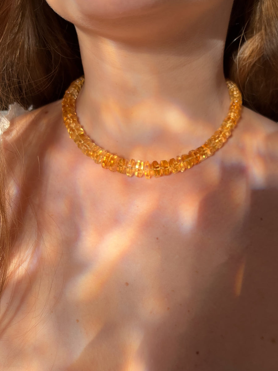 Citrine Bolts Choker, Fine Gemstone Jewelry