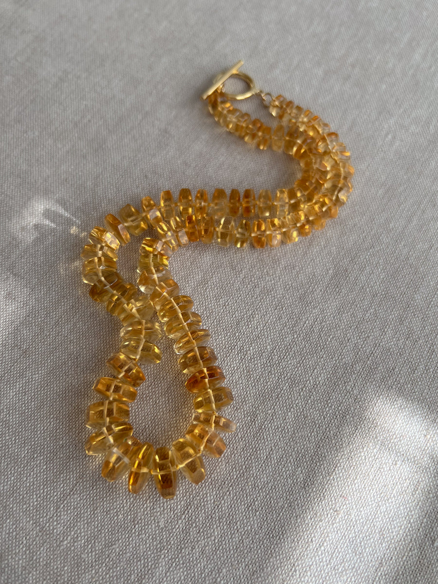 Citrine Bolts Choker, Fine Gemstone Jewelry