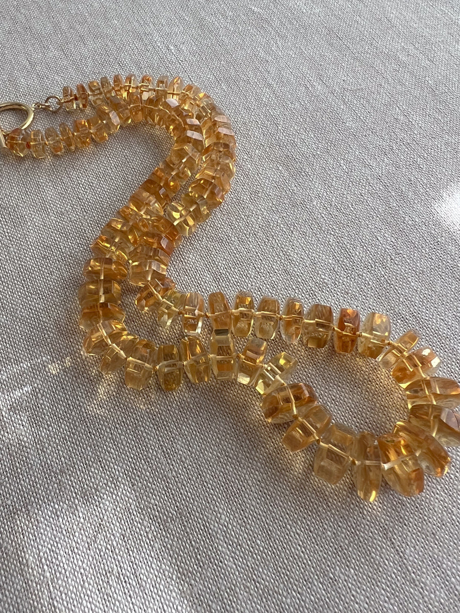 Citrine Bolts Choker, Fine Gemstone Jewelry
