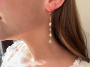 Siren Earrings with Morganite, Pearl and Opals
