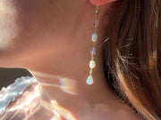 Siren Earrings with Morganite, Pearl and Opals