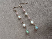 Siren Earrings with Morganite, Pearl and Opals