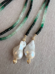 Emerald Ombre Lariat Necklace