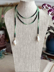 Emerald Ombre Lariat Necklace