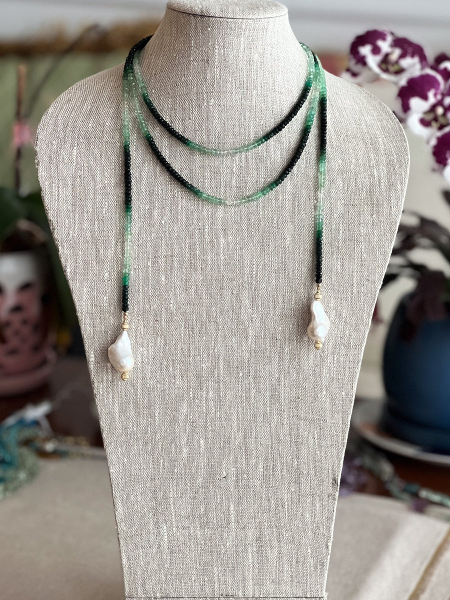 Emerald Ombre Lariat Necklace