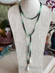 Emerald Ombre Lariat Necklace