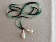 Emerald Ombre Lariat Necklace