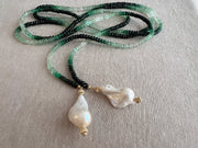 Emerald Ombre Lariat Necklace