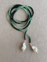 Emerald Ombre Lariat Necklace