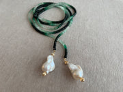 Emerald Ombre Lariat Necklace