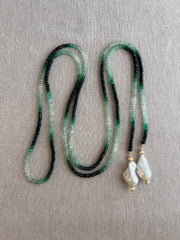 Emerald Ombre Lariat Necklace