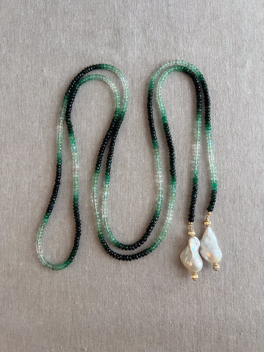 Emerald Ombre Lariat Necklace