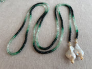Emerald Ombre Lariat Necklace