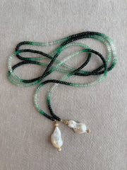 Emerald Ombre Lariat Necklace