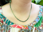 Emerald Ombre Necklace with Gold Accents