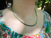 Emerald Ombre Necklace with Gold Accents