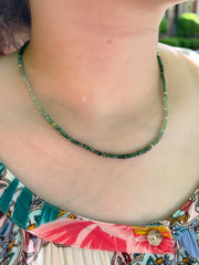 Emerald Ombre Necklace with Gold Accents