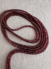 Garnet Lariat Necklace with Baroque Pearl Ends
