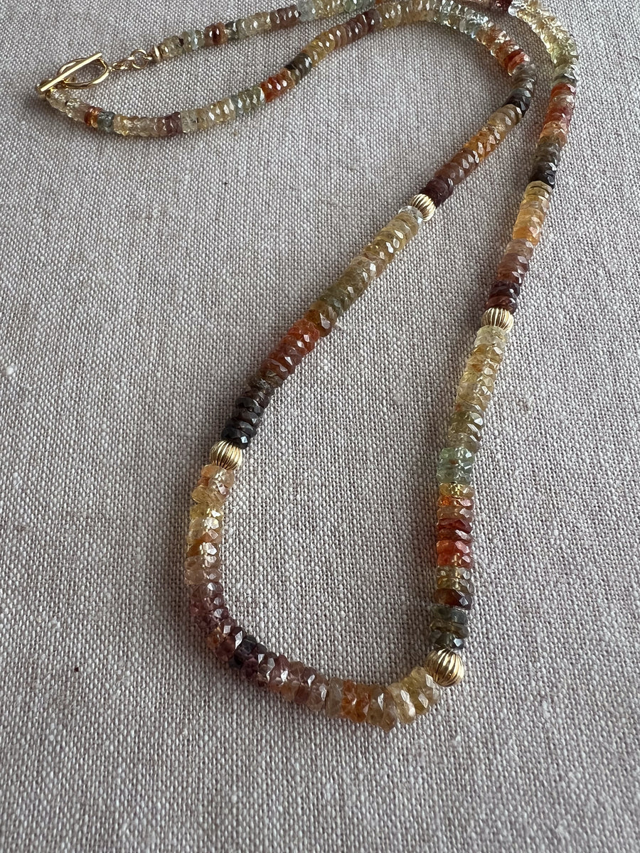 Golden ZIrcon Multi Color Necklace