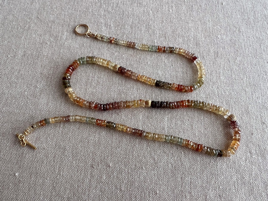 Golden ZIrcon Multi Color Necklace