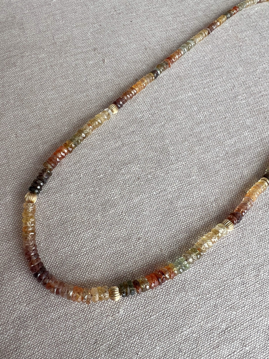 Golden ZIrcon Multi Color Necklace