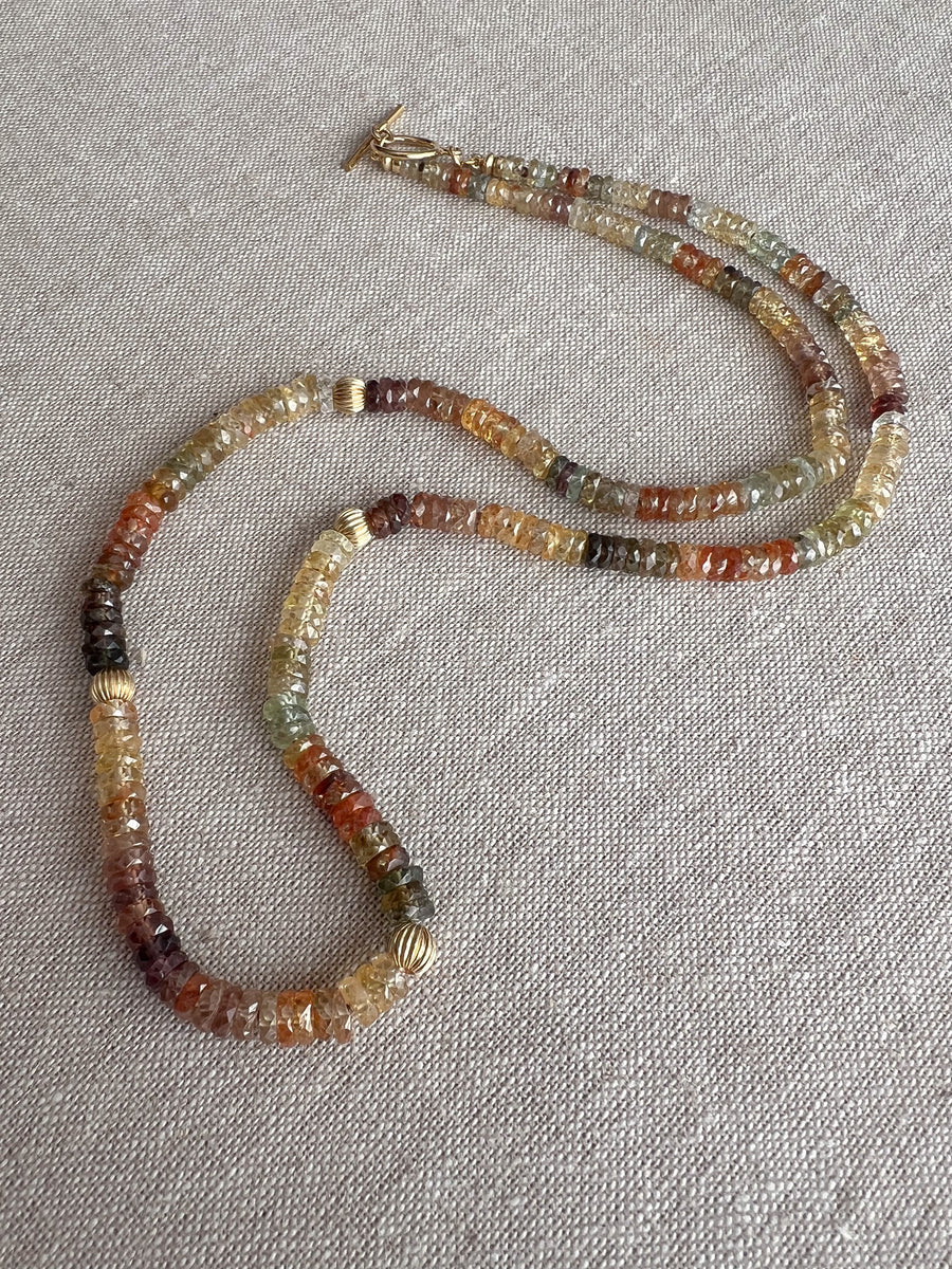 Golden ZIrcon Multi Color Necklace