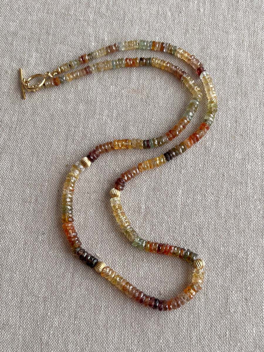 Golden ZIrcon Multi Color Necklace