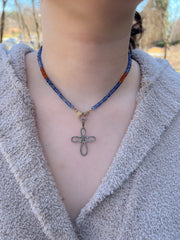Kyanite Necklace with Removable Cross Pendant