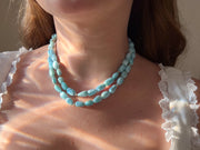 Larimar Necklace with Gold Accents
