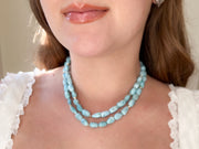 Larimar Necklace with Gold Accents