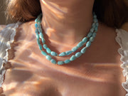 Larimar Necklace with Gold Accents