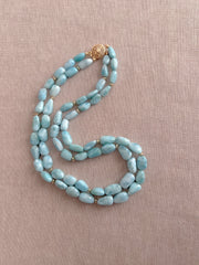 Larimar Necklace with Gold Accents
