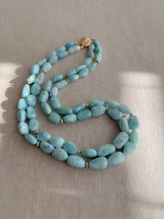 Larimar Necklace with Gold Accents