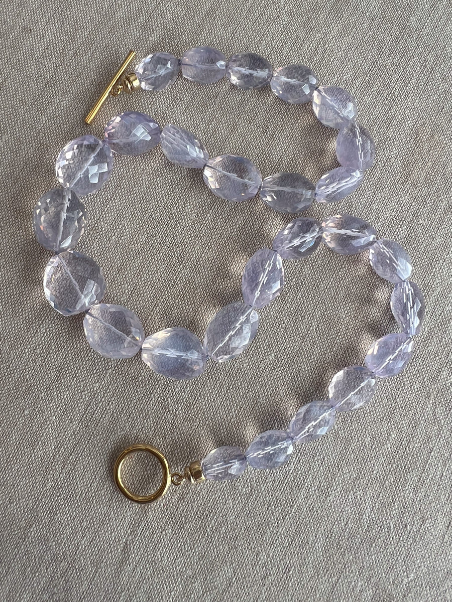 Lavender Quartz Nuggets Necklace