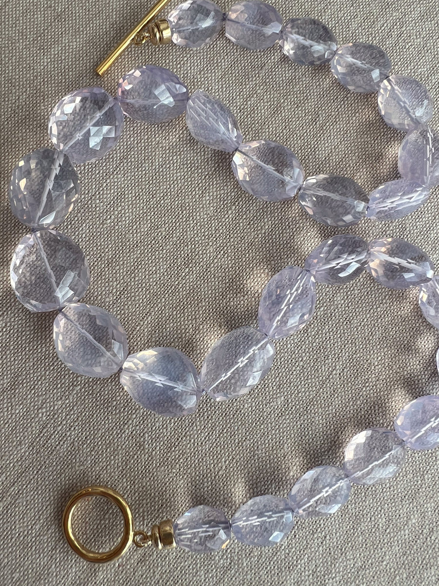 Lavender Quartz Nuggets Necklace