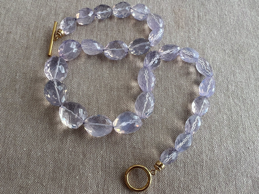 Lavender Quartz Nuggets Necklace